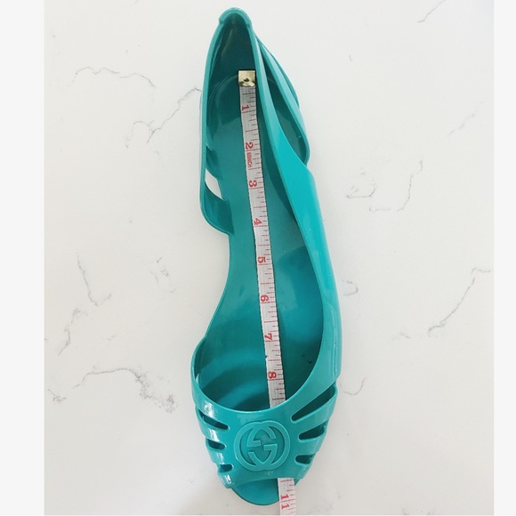 Gucci Blue Interlocking G Logo Rubber D'Orsay Flats - Picture 3 of 6